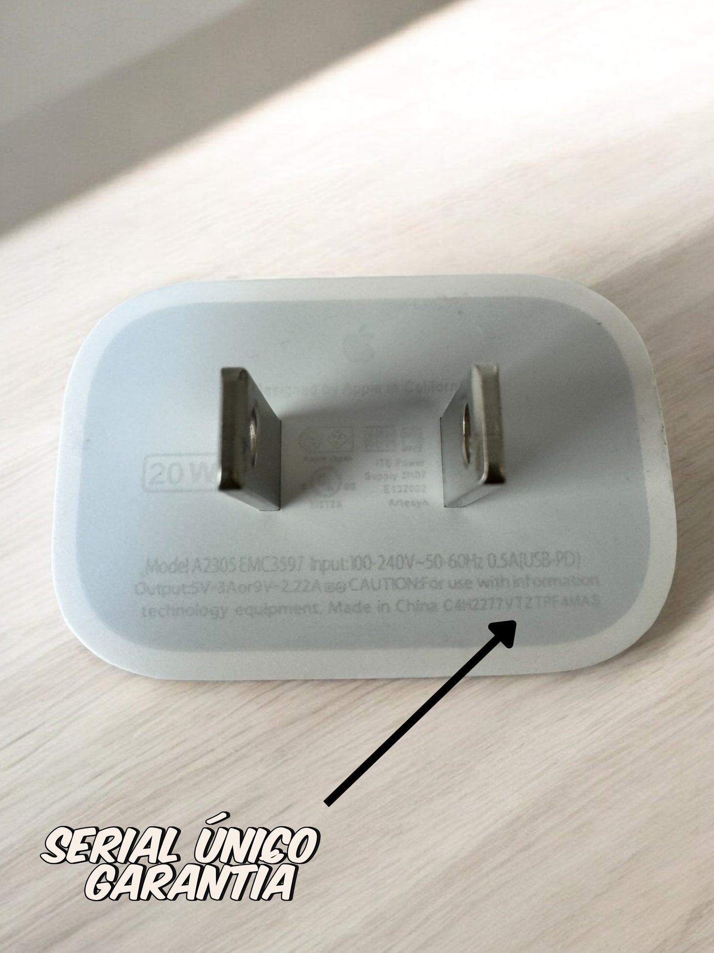 Cargador Certificado USB-C 20W – Carga Rápida