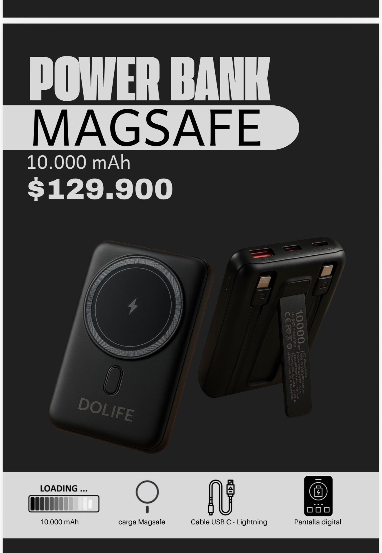 Power Bank Magsafe Multifuncional Dolife